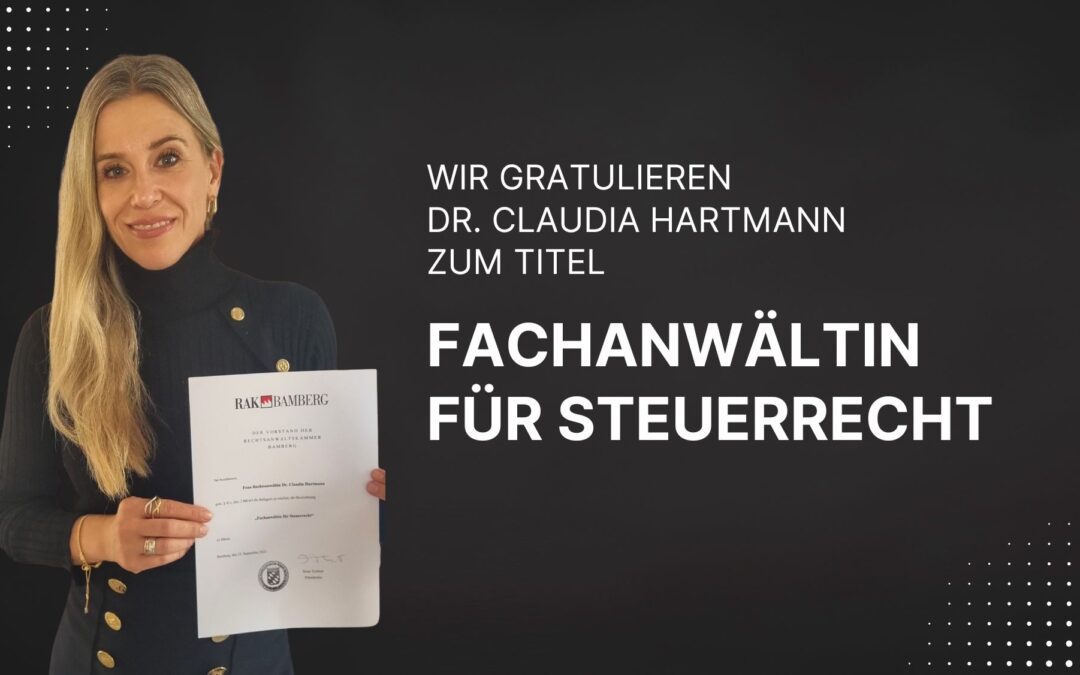 Wir gratulieren zur Fachanwältin für Steuerrecht